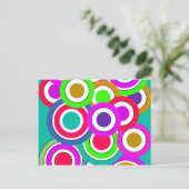 Farbkreis, Wand, Formen rund, Kunststil dunkel Postkarte (Stehend Vorderseite)