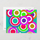 Farbkreis, Wand, Formen rund, Kunststil dunkel Postkarte (Vorne/Hinten)