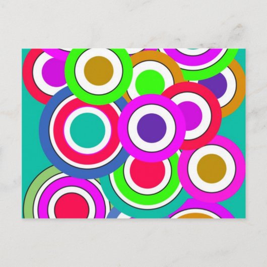 Farbkreis, Wand, Formen rund, Kunststil dunkel Postkarte (Vorderseite)