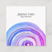 Farbkreise Ring Abstrakt Minimalistisch Lila Quadratische Visitenkarte (Vorderseite)