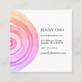 Farbkreise Ring Abstrakt Minimalistisch rosa Rabattkarte (Rückseite)