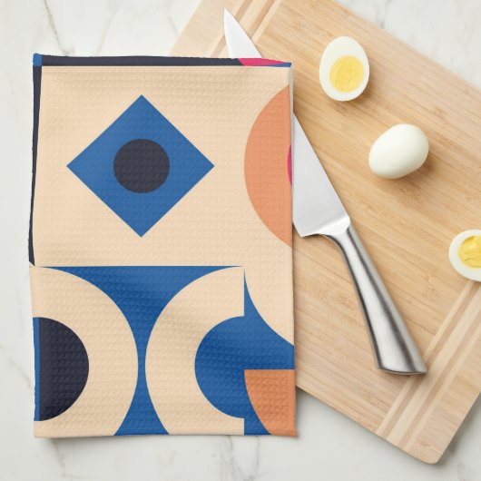 Farbkreisgeometrie Geschirrtuch (Viertel Falte)