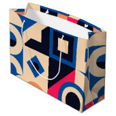 Farbkreisgeometrie Große Geschenktüte (Rückseite Schrägansicht)