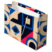 Farbkreisgeometrie Große Geschenktüte (Vorderseite Schrägansicht)