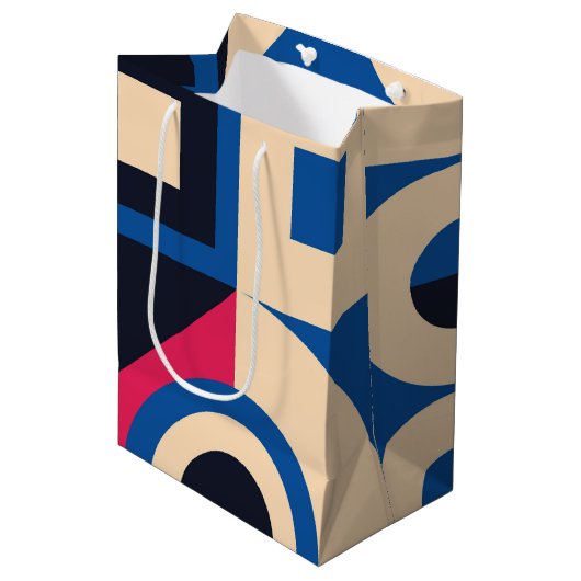 Farbkreisgeometrie Mittlere Geschenktüte (Vorderseite Schrägansicht)