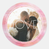 Farbkreislauf Pink Peach Custom Foto Runder Aufkleber (Vorderseite)