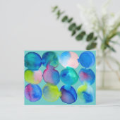 Farbkreismuster abstrakte Kunst coole Farbe Postkarte (Stehend Vorderseite)