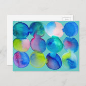 Farbkreismuster abstrakte Kunst coole Farbe Postkarte (Vorne/Hinten)