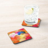 Farbkreismuster abstrakte Kunst, warme Farbe Getränkeuntersetzer (Rechte Seite)