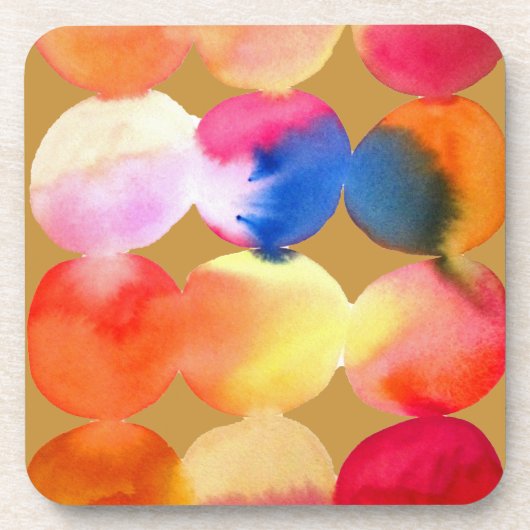 Farbkreismuster abstrakte Kunst, warme Farbe Getränkeuntersetzer (Vorderseite)