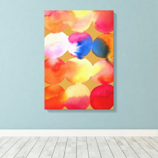 Farbkreismuster abstrakte Kunst, warme Farbe Leinwanddruck (Insitu (Holzboden))