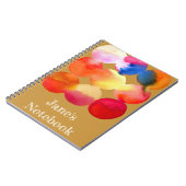 Farbkreismuster abstrakte Kunst, warme Farbe Notizblock (Linke Seite)