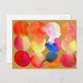 Farbkreismuster abstrakte Kunst, warme Farbe Postkarte (Vorne/Hinten)