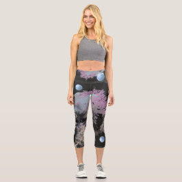 Farbkristalle, gefroren, mit Orben abstrakt Capri Leggings