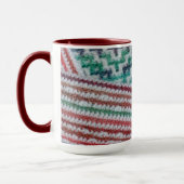 Farbkronenmuster Maroon und Weiß Tasse (Links)