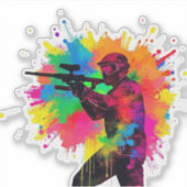 Farbkugel-Logo Helle Farben Silhouette Spritzer Aufkleber (Vorderseite)
