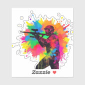 Farbkugel-Logo Helle Farben Silhouette Spritzer Aufkleber (Blatt)