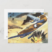 Farbkunst Vintager Luftfahrzeuge Postkarte (Vorne/Hinten)