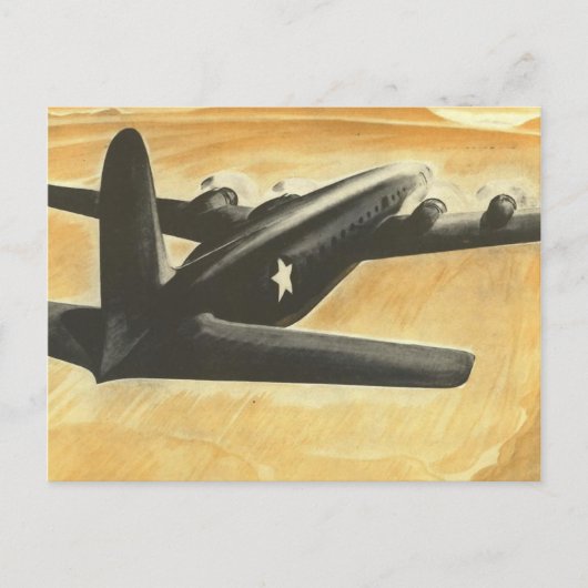 Farbkunst Vintager Luftfahrzeuge Postkarte (Vorderseite)