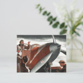 Farbkunst Vintager Luftfahrzeuge Postkarte (Stehend Vorderseite)