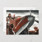 Farbkunst Vintager Luftfahrzeuge Postkarte (Vorne/Hinten)