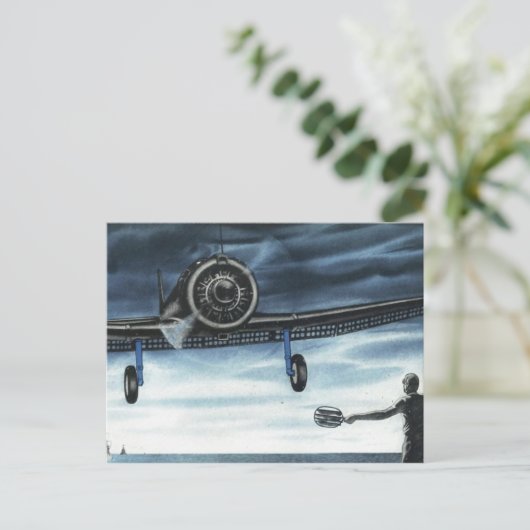 Farbkunst Vintager Luftfahrzeuge Postkarte (Stehend Vorderseite)