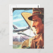 Farbkunst Vintager Luftfahrzeuge Postkarte (Vorne/Hinten)