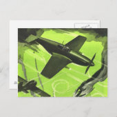 Farbkunst Vintager Luftfahrzeuge Postkarte (Vorne/Hinten)