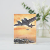 Farbkunst Vintager Luftfahrzeuge Postkarte (Stehend Vorderseite)