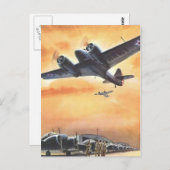 Farbkunst Vintager Luftfahrzeuge Postkarte (Vorne/Hinten)