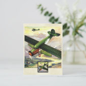 Farbkunst Vintager Luftfahrzeuge Postkarte (Stehend Vorderseite)