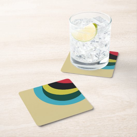 Farbkurven Rechteckiger Pappuntersetzer (Vor Ort)