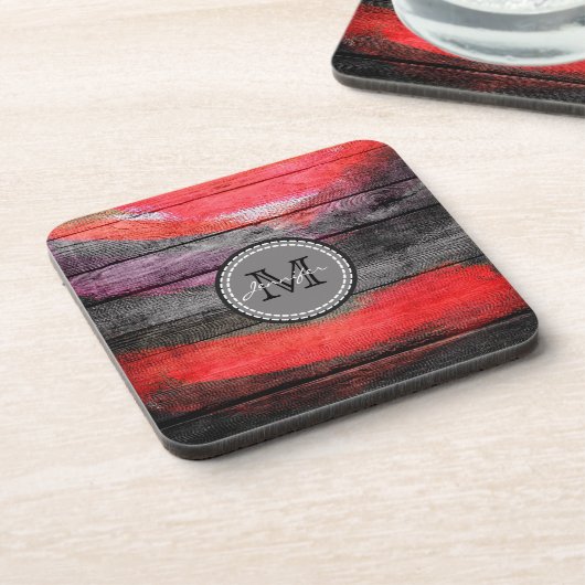 Farblackierte Holzschau Monogram #9 Untersetzer (Linke Seite)