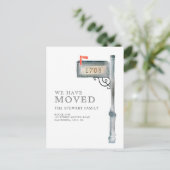 Farblackierte Mailbox Wasserfarbe neue Zuhause bew Ankündigungspostkarte (Stehend Vorderseite)