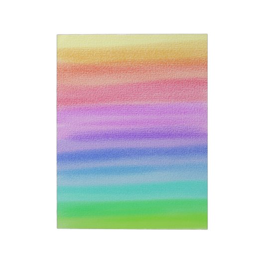 Farblackierte Regenbogenfarben Streifen Notizblock (Rotiert)