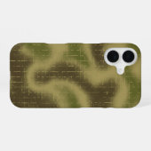 Farblackierte Tactical Camouflage Muster grün iPhone 16 Hülle (Rückseite (Horizontal))