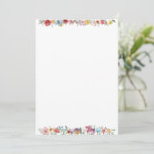 Farblackierte Wildblumen Blankokarte Einladung (Stehend Vorderseite)