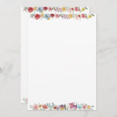 Farblackierte Wildblumen Blankokarte Einladung (Vorne/Hinten)