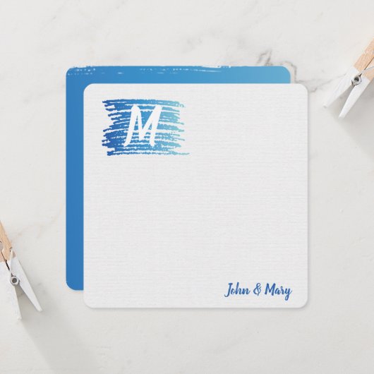 Farblackierung mit Monogramm Karte (Vorderseite/Rückseite Beispiel)