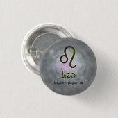 Farbleder Zodiac Astrologisches Zeichen Button (Vorne & Hinten)