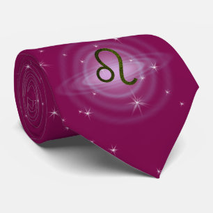 Farbleder Zodiac Astrologisches Zeichen Krawatte