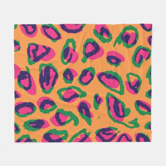 Farbleoparden-Illustrationstafel Fleecedecke (Vorderseite (Horizontal))