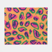 Farbleoparden-Illustrationstafel Fleecedecke (Vorderseite (Horizontal))