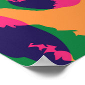 Farbleoparden-Illustrationstafel Poster (Ecke)