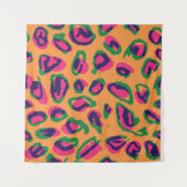 Farbleoparden-Illustrationstafel Wandteppich (Vorderseite (Horizontal))