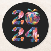 Farblich-2024 Party- Runder Pappuntersetzer (Vorderseite)