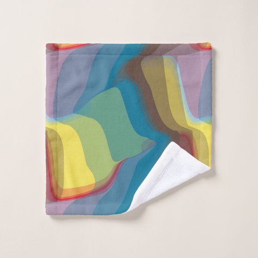 Farblich Abstrakt Badhandtuch Set (Waschlappen)