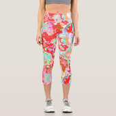 Farblich Abstrakt Capri Leggings (Vorderseite)