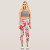 Farblich Abstrakt Capri Leggings (Vorderseite)