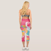 Farblich Abstrakt Capri Leggings (Rückseite)